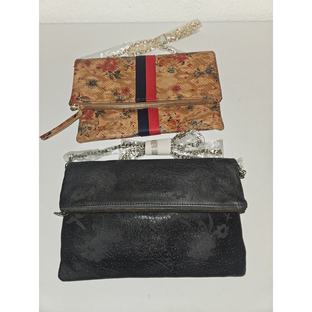 New! Lot Of 2! Moda Luxe Ela Fold-Over Crossbody Clutch Handbag - Picture 3 of 13